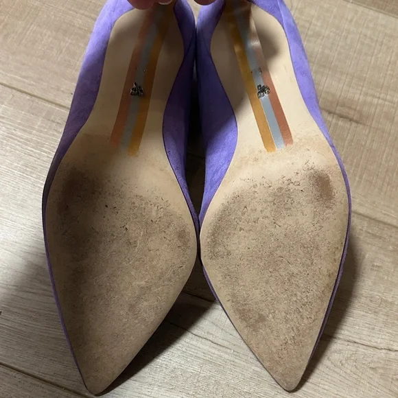 Sam Edelman Lavender Suede Pointed-Toe Stiletto Pumps - Picture 13 of 16